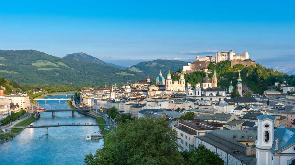Salzach Festung Bruecken Salzburg